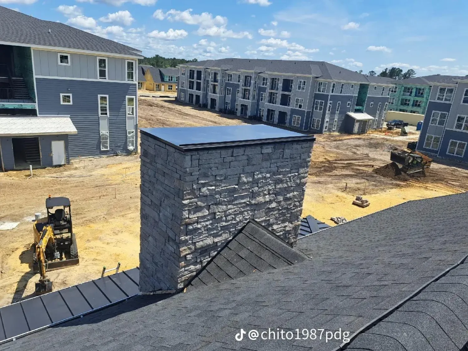 Commercial roofing project on multi-unit residential buildings in North Carolina